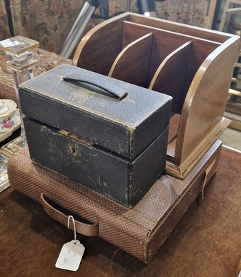 Lot 540C - A travelling writing box with fitted interior...