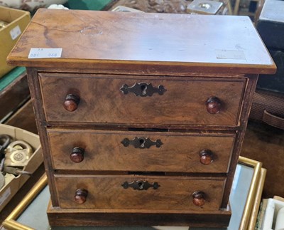 Lot 540B - A Victorian apprentice walnut miniature chest...