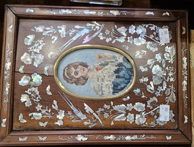 Lot 540F - A Chinese rosewood and mother of pearl inlaid...