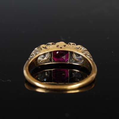 Lot 37 - A late Victorian yellow metal, ruby and...