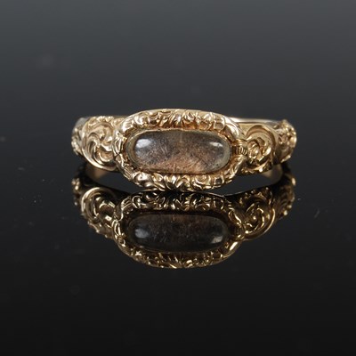 Lot 310D - A 19th century yellow metal mourning ring,...