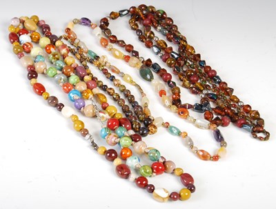 Lot 84N - A collection of assorted agate bead necklaces.