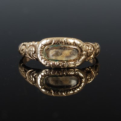 Lot 310F - A 19th century yellow metal mourning ring,...