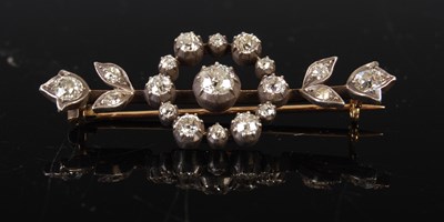 Lot 310L - A Victorian white metal diamond brooch, with...