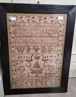 Lot 647B - Early 19th century needlework sampler by Jean...