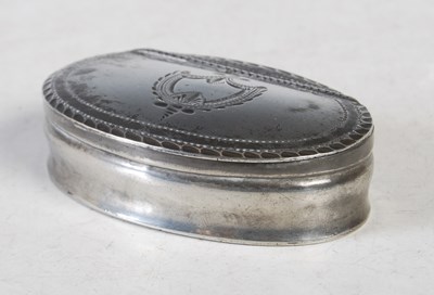 Lot 240 - An early 19th century Britannia metal oval...