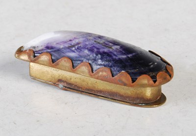 Lot 336 - A 19th century mussel shell snuff box, with...