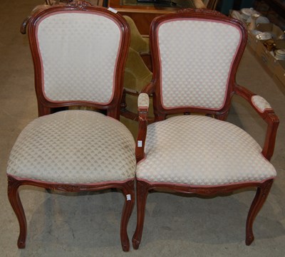 Lot 644 - A French boudoir chair together with another...