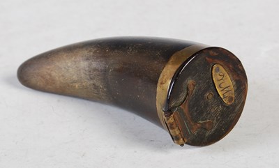 Lot 247 - An early 19th century Scottish horn snuff mull,...