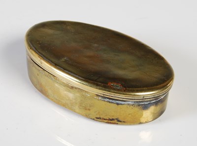 Lot 249 - A mid-18th century Scottish brass oval snuff...