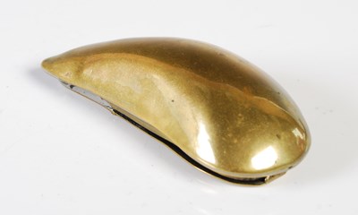 Lot 373 - An unusual 19th century brass snuff box formed...