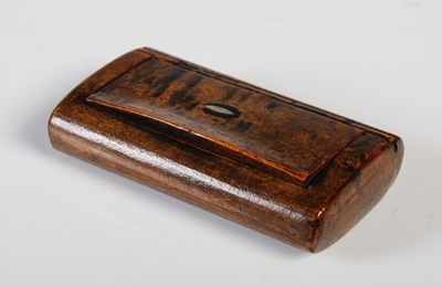 Lot 347 - A 19th century treen rounded oblong snuff box,...