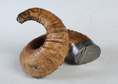 Lot 257 - A 19th century Scottish ram's horn table snuff...