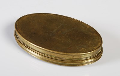 Lot 370 - An early 19th century brass oval snuff box,...