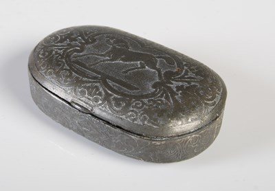 Lot 311 - A mid-19th century pewter rounded oblong snuff...