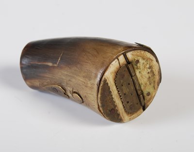 Lot 338 - An unusual 18th century Scottish curved horn...