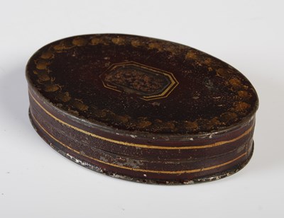 Lot 309 - A late 18th century toleware oval painted tin...