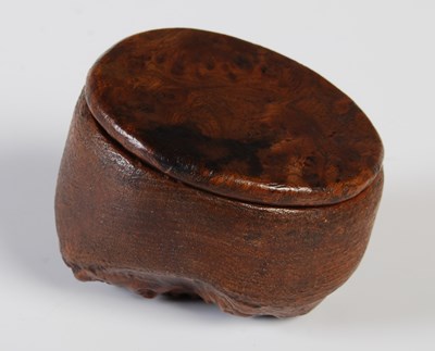 Lot 239 - An early 19th century burr wood snuff box,...