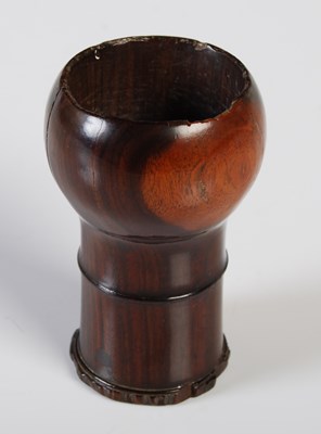 Lot 258 - An 18th century lignum vitae baluster mortar,...