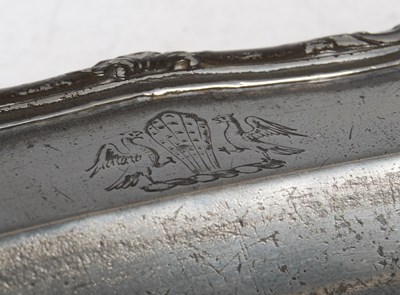 Lot 347 - An 18th century pewter oval ashet with shaped...