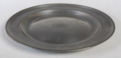 Lot 346 - An 18th century pewter plate, makers mark...