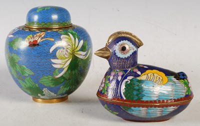 Lot 1 - Two pieces of cloisonne ware to include a box...