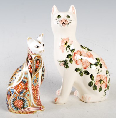 Lot 5 - A Royal Crown Derby porcelain model of a cat,...