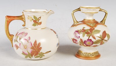 Lot 8 - Two pieces of Royal Worcester ivory ground...