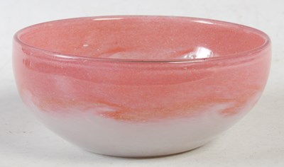 Lot 12 - A Vasart glass bowl mottled pink and opaque...