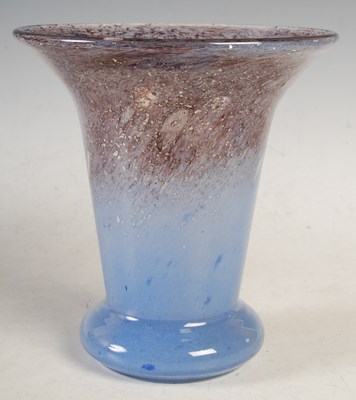 Lot 14 - A Ysart glass vase mottled purple and blue...