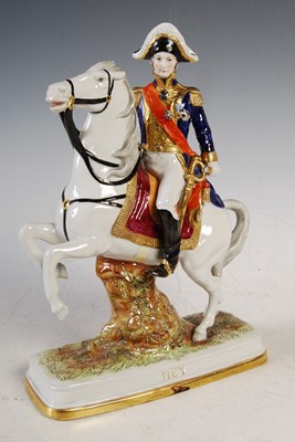 Lot 17 - A Capodimonte porcelain figure of Michel Ney,...