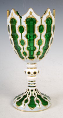 Lot 25 - A late 19th century Bohemian green and white...