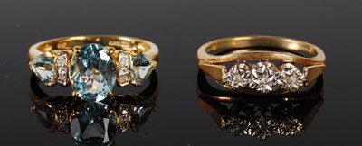 Lot 67 - Two 9ct gold gem set rings, gross weight 6grams.