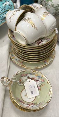 Lot 345 - A 19th century green ground bird and floral...