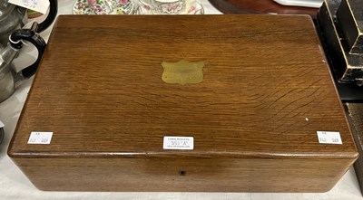 Lot 351A - An oak cased canteen of assorted electroplated...