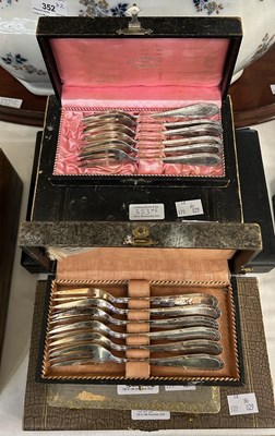 Lot 353 - Six boxes of assorted flatware, cutlery etc.