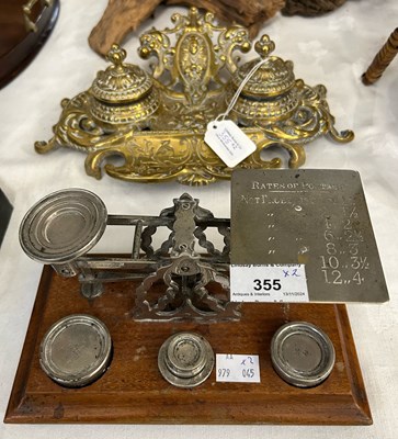 Lot 355 - Sampson Mordan & Co, silvered postage scales...