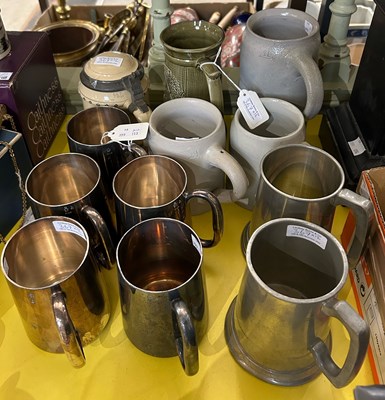 Lot 367 - Five Embassy electroplated tankards; two...