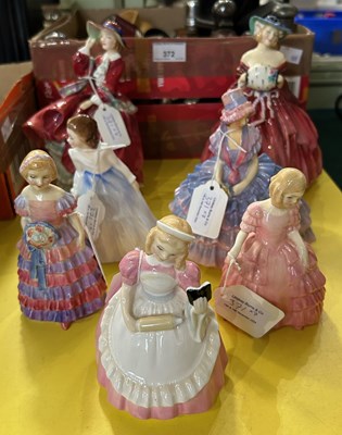 Lot 371 - Seven Royal Doulton figures to include 'Top o'...