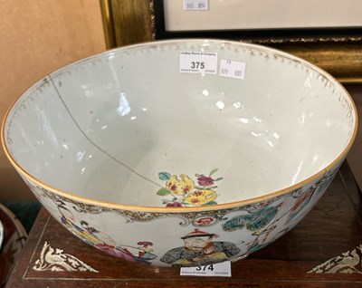 Lot 375 - A Chinese Export porcelain punch bowl, Qing...