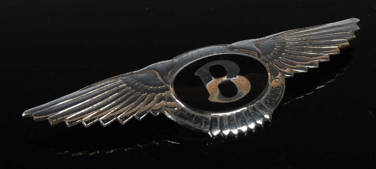 Lot 94 - A vintage Bentley Flying B car logo/badge,...