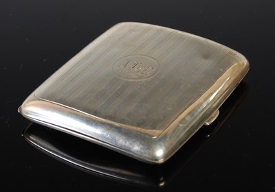 Lot 112 - A Birmingham silver cigarette case, 8.5cm wide,...