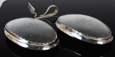 Lot 113 - Two Sheffield silver hair brush backs and a...