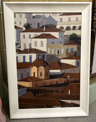 Lot 505 - 20th century Greek School Townscape with...