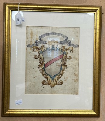 Lot 508 - European School  
A Coat of Arms 
watercolour...