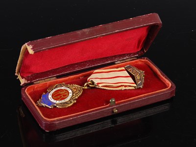 Lot 142 - A Birmingham silver gilt and enamel Masonic...