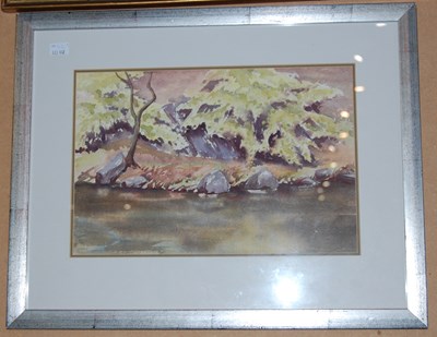 Lot 609 - Walter M. Fleming, Rocks on the Shore, acrylic,...