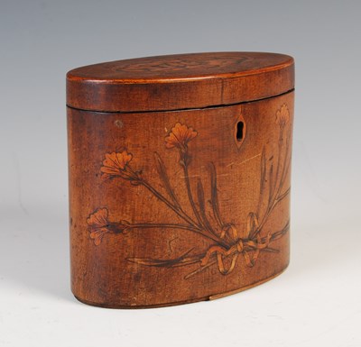 Lot 189 - A George III mahogany and marquetry inlaid tea...