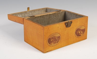 Lot 190 - A Mauchline ware rectangular box decorated...