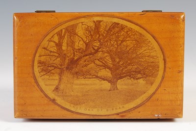 Lot 190 - A Mauchline ware rectangular box decorated...
